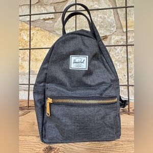 Mini Hershel Backpack Dark Gray with gold hardware